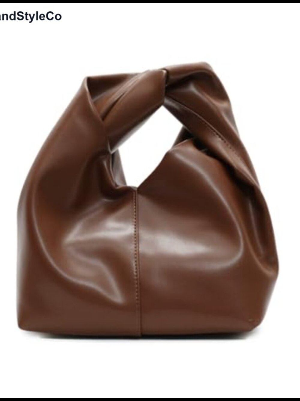 PU Leather Dumpling Bag Mini Top Handle Wrist Clutch for Women